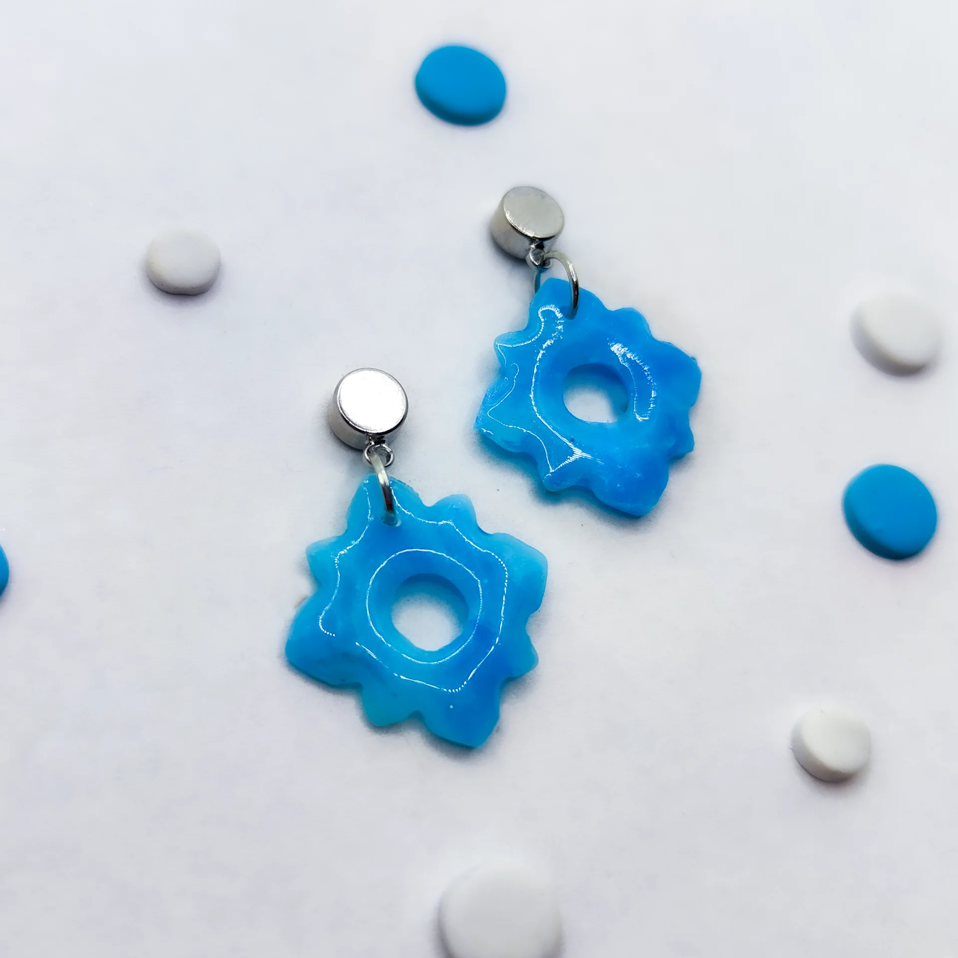 Pendientes mármol azul pequeños