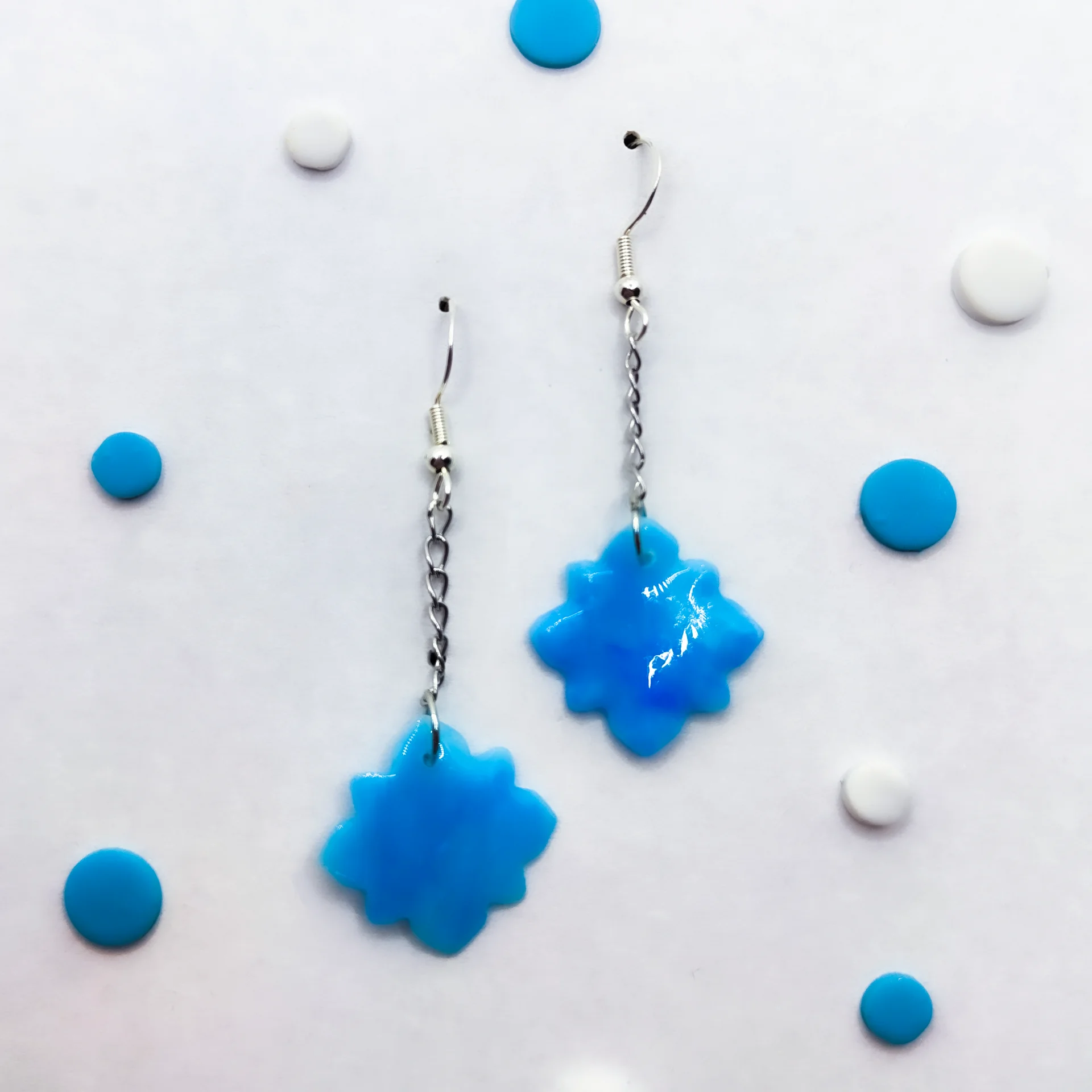 Pendientes marmol azul colgantes